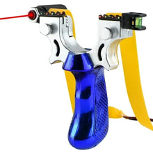 Laser Aiming Slingsshot anti Slip Gradient Blue Slingshot Outdoor Hunting Shooting Rubber Band Steel Ball Practice Package