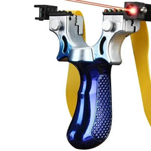 Laser Aiming Slingsshot anti Slip Gradient Blue Slingshot Outdoor Hunting Shooting Rubber Band Steel Ball Practice Package